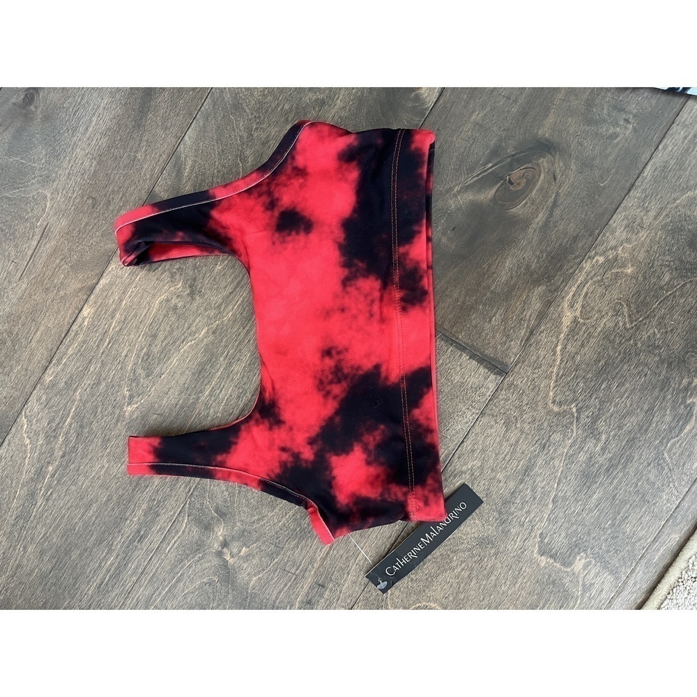 Catherine Malandrino Sports Bra, Color Red and Black, Size Small